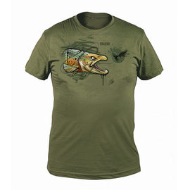 Traper T-Shirt Art Trout Olive, Clothing \ T-Shirts, hoodies