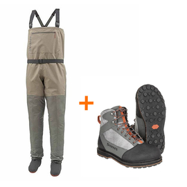 Simms Outfits Triubutary Stockingfoot Tan + Tributary Boot Striker Grey  Rubber, Waders/Boots for fishing \ Waders Waders/Boots for fishing \ Wading  Boots