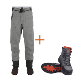 Simms Outfits Freestone Pant Smoke + Freestone Boot Gunmetal Rubber, Waders /Boots for fishing \ Waders Waders/Boots for fishing \ Wading Boots