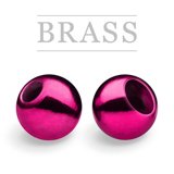 Brass Beads Metallic Pink