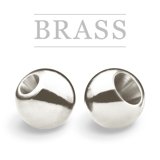 Brass Beads Pearl Silver 20pcs