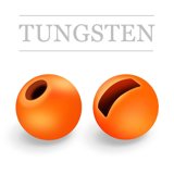 Slotted Tungsten Beads Fluo Orange