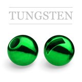 Slotted Tungsten Beads Metallic Green