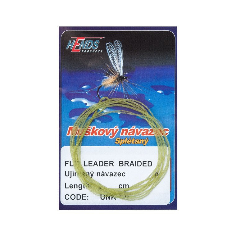 Hends Fly Leader Braided Tapered Olive Hends Fly Leader Braided Tapered