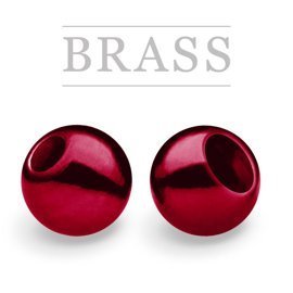 Brass Beads Metallic Blood Red