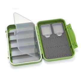 C&F Design Medium 2-Row Waterproof Tube Fly Case with 5 Compartments Olive