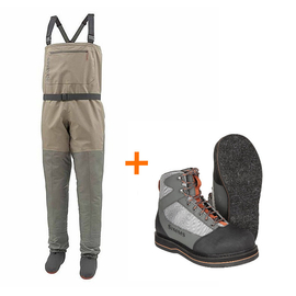 Simms Outfits Tributary Stockingfoot Tan + Tributary Boot Striker Grey Felt