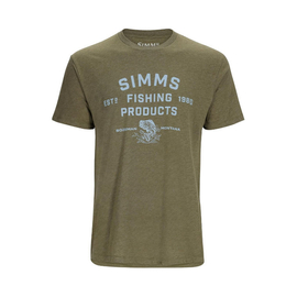 Simms Stacked Logo Bass T-Shirt Military Heather