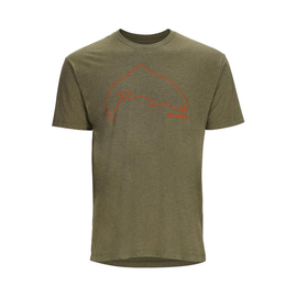 Simms Trout Outline T-Shirt Military Heather