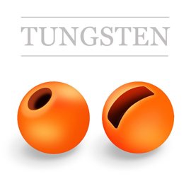 Slotted Tungsten Beads Fluo Orange