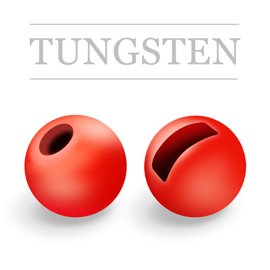 Slotted Tungsten Beads Fluo Red