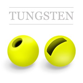 Slotted Tungsten Beads Fluo Yellow