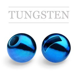 Slotted Tungsten Beads Metallic Blue