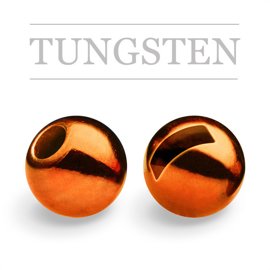 Slotted Tungsten Beads Metallic Orange