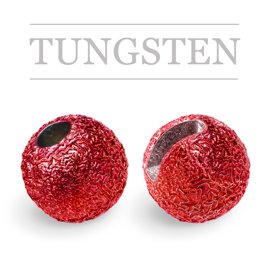 Slotted Tungsten Beads Sunny Metallic Red