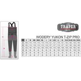 Traper Breathable Waders Yukon T-ZIP Pro