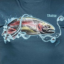 Traper t-shirt Art Rainbow Trout Denim