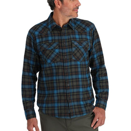 Simms Santee Flannel Shirt Black/Br.Blue Pane Ombre