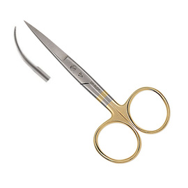 Dr. Slick Hair Scissor, 4-1/2", Gold Loops, Curved