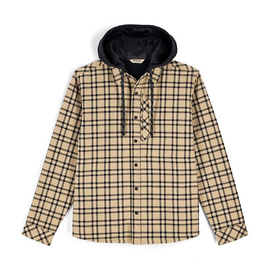 Simms Coldweather Hooded Shacket Wakemup Plaid - Cork