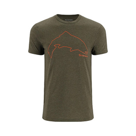 Trout Outline T-Shirt - Loden Heather