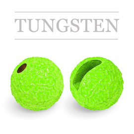 Slotted Tungsten Beads Sunny Fluo Green