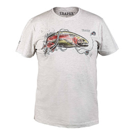 Traper t-shirt Art Rainbow Trout Light Grey