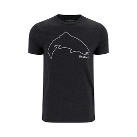 Trout Outline T-Shirt - Dark Gunmetal Heather