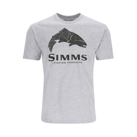 Simms Wood Trout Fill T-Shirt Grey Heather