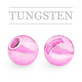 Slotted Tungsten Beads Metallic Light Pink