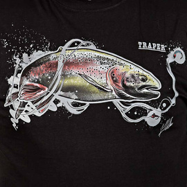 Traper t-shirt Art Rainbow Trout Black