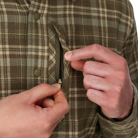 Simms Coldweather Shacket Schooner Plaid - Loden