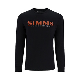 Simms Logo Shirt LS - Jet Black
