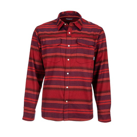 Simms Gallatin Flannel Shirt Auburn Red Stripe