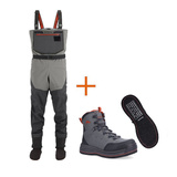 Simms Outfits Freestone Stockingfoot Smoke + Freestone Boot Gunmetal Felt