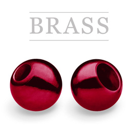 Brass Beads Metallic Blood Red