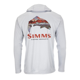 Simms Tech Hoody - Artist Series Trout Logo Flame/Sterling