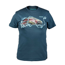 Traper t-shirt Art Rainbow Trout Denim