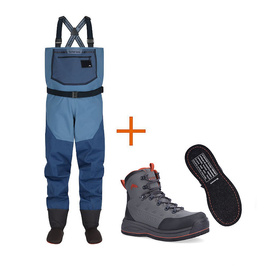 Simms Outfits Freestone Stockingfoot Midnight + Freestone Boot Gunmetal Felt